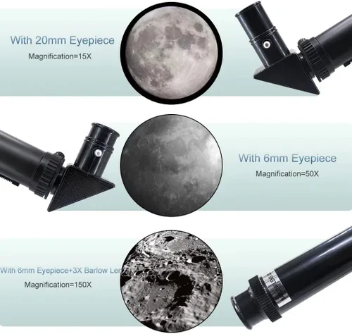 Miniatura 3 de Telescopio para adultos y niños, 70mm de apertura (15X-150X) telescopios refractores portátiles para principiantes de astronomía, telescopio