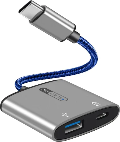 Miniatura 9 de Adaptador USB C OTG con alimentación, 2 en 1 USB C a USB hembra con adaptador de carga PD de 60 W compatible con iPhone 17/16/15, iPad Pro/Air 6