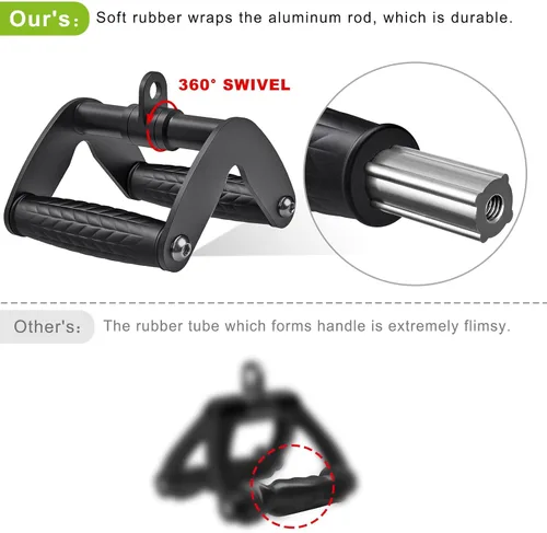 Miniatura 5 de SELEWARE Accesorios para Tríceps LAT Jalón Accesorios de Entrenamiento para Gimnasio en Casa con Agarre de Goma Suave Antideslizante Accesorios