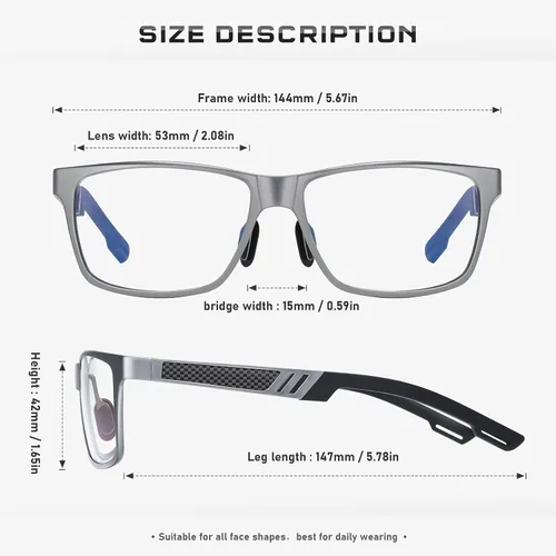 Miniatura 3 de Gafas de bloqueo de luz azul para hombres/mujeres, gafas de juegos para computadora, marco de metal