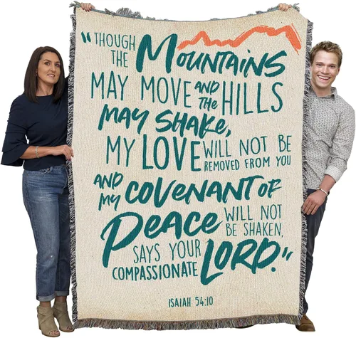 Miniatura 37 de Pure Country Weavers Great is Thy Faithfulness Blanket - Escrituras - Lamentaciones 3:23 - Tapiz cuadrado para regalo de regazo tejido de algodón