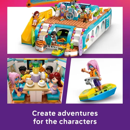 Miniatura 4 de LEGO Friends 42664 - Juguete de construcción de aventura de viaje, barco de juguete con figuras de delfines juguetones y 4 minidollos, idea