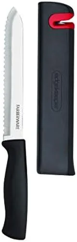 Miniatura 15 de Farberware Edgekeeper – Cuchillo de carnicero de 15 cm con cubierta autoafilable, cuchillo de cocina de acero inoxidable de alto carbono con mango