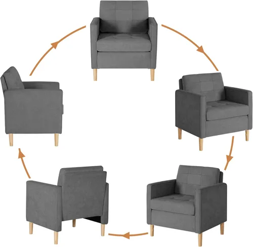 Miniatura 4 de STHOUYN Silla de dormitorio moderna y cómoda de mediados de siglo para adultos, silla de lectura para sala de estar, oficina, adecuada para espacios