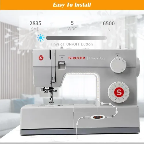 Miniatura 4 de Tira de luz para máquina de coser, tira de luz LED adhesiva de 11.8 pulgadas, tira de luz decorativa regulable de varios niveles, lámpara de costura