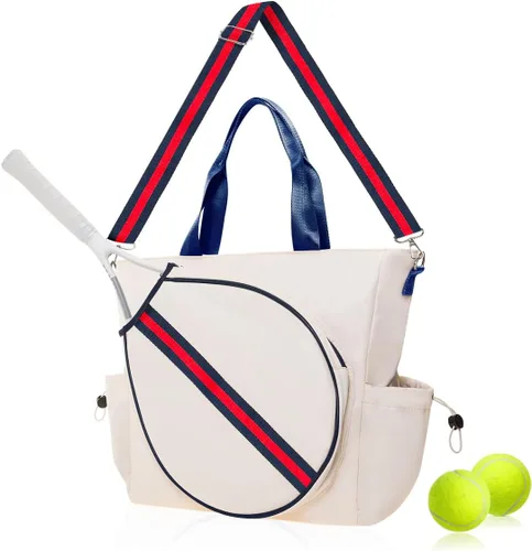 Miniatura 14 de Bolsa de tenis para mujer, bolsa de raqueta elegante, mochila unisex para deportes de raqueta, bolsa de pickleball convertible para hombro, correa
