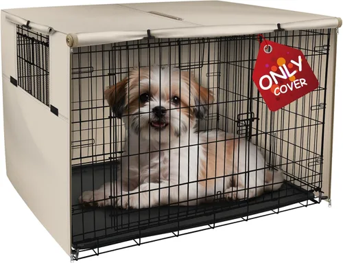 Miniatura 11 de Explore Land - Funda para jaula de perro de 36 pulgadas, de poliéster, resistente, ajuste universal para jaula de perro de alambre (gris)