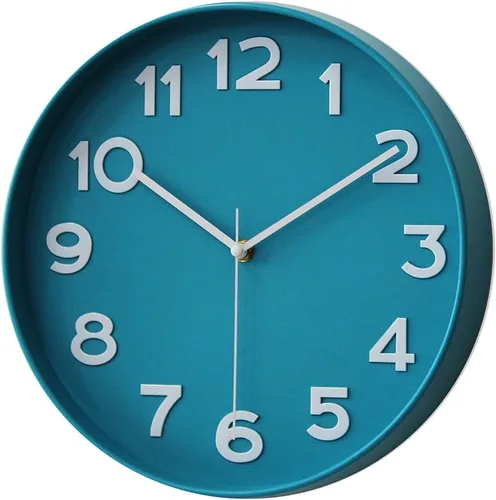 Miniatura 38 de HZDHCLH Reloj de pared de cuarzo moderno, funciona con pilas, 12 pulgadas, silencioso, sin tictac, números 3D, reloj redondo para pared, reloj