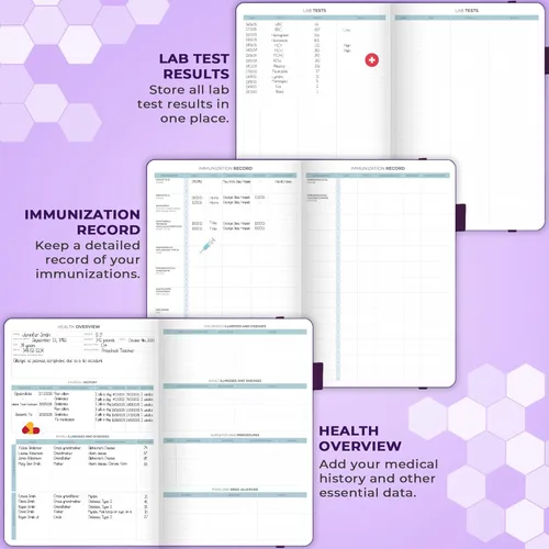 Miniatura 4 de Clever Fox Planificador médico diario – Cuaderno de diario de salud, diario de bienestar y cuaderno de registro de autocuidado, dura 3 meses, 7 x