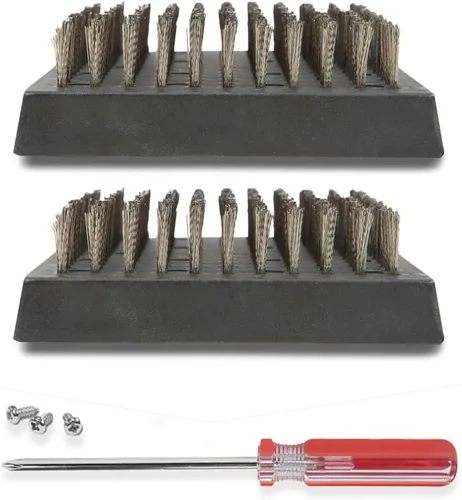 Miniatura 8 de BBQ-Aid Cepillo y raspador para parrilla de barbacoa – Cepillo de parrilla para parrilla al aire libre con mango de madera extendido, grande