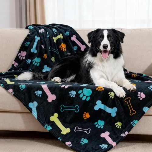 Miniatura 34 de Rezutan Mantas para Perros Grandes, Mantas de Franela para Perros y Gatos Lavables, Suave Manta para Mascotas y Funda para Jaula de Perro, Lindo