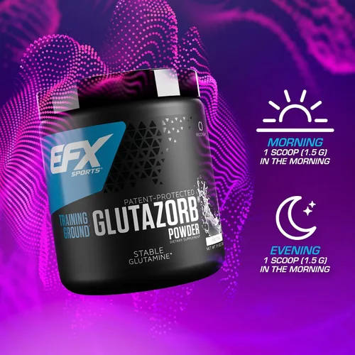 Miniatura 5 de EFX Sports Training Ground Glutazorb Powder Suplemento de glutamina altamente concentrado, pH correcto, digestión y apoyo inmunológico, 66