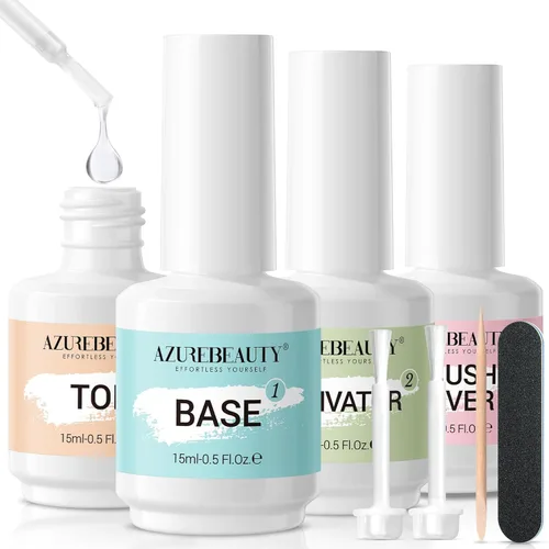 Miniatura 20 de AzureBeauty Kit de iniciación de polvo de inmersión para uñas, color azul, rojo, verde, purpurina, 31 piezas, 20 colores, polvo de inmersión