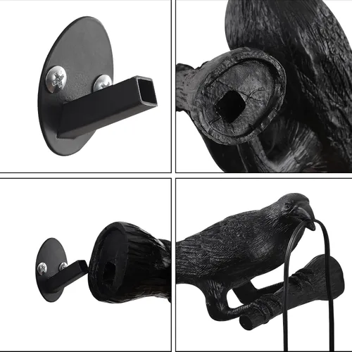 Miniatura 4 de Lámpara de mesa EPPARA Cuervo, lámpara gótica de cuervo, luz de mesa ajustable para pájaros, lámpara de aplique para pared para dormitorio sala