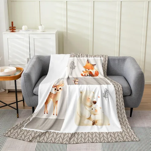 Miniatura 18 de Lake House Flannel Blanket,Hand Drawn Lake Mountain Scenery Fleece Blankets for Kids Girls Boys Adult Room Decor,Rustic Farmhouse Blankets Lake