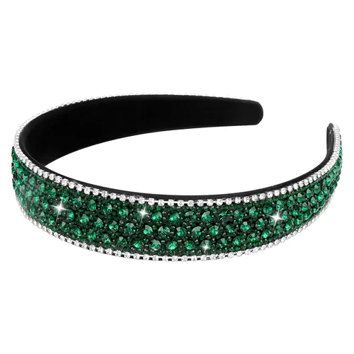 Miniatura 13 de Wecoe Diadema con diamantes de imitación para mujeres y niñas, azul, diadema de moda, antideslizante, brillante, cristal, diamante, banda fina