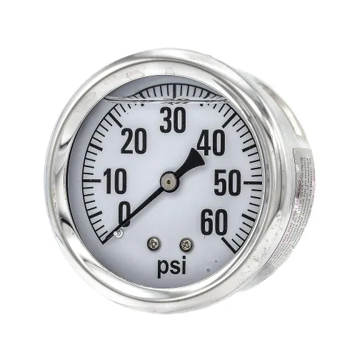 Miniatura 6 de PIC Gauges AG-202L-254G Medidor de presión de 0-200 PSI, dial de 2 1/2", conexión NPT macho de 1/4", montaje trasero central, escala única, relleno