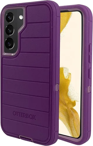 Miniatura 2 de OtterBox - Defender Series Pro - Carcasa rígida para Samsung Galaxy S22 (no modelos S22 Plus o Ultra) (morado feliz)