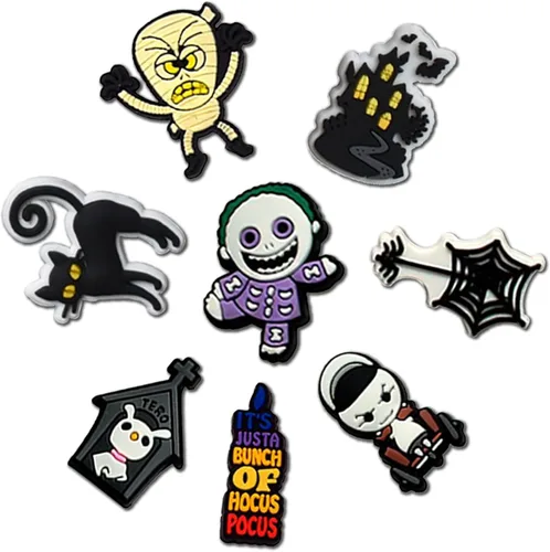 Miniatura 5 de hunanzhongyi Lote de 50 dijes para zapatos de película de terror dijes para zapatos de Halloween para adolescentes niños niñas hombres y mujeres