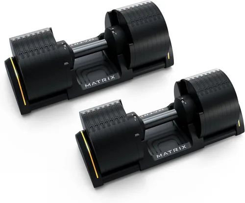 Miniatura 3 de Matrix Fitness DB80 - Mancuernas ajustables de 80 libras Ajustes rápidos para entrenamiento de fuerza y HIIT Reemplaza 16 pares de mancuernas