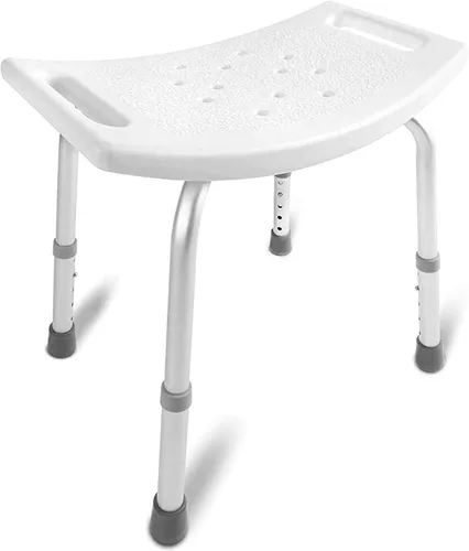 DMI Silla de ducha para bañera o banco de ducha para ducha interior, hecha de aluminio antideslizante con asiento de plástico, no necesita