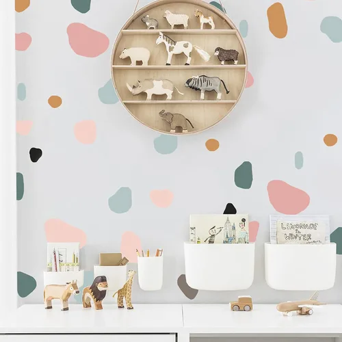 Miniatura 2 de iinuu - Calcomanías de pared de lunares bohemios, estilo bohemio, neutros, para dormitorio, sala de estar, oficina, guardería (1)