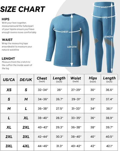 Miniatura 6 de Runhit Mens Thermal Underwear SetFleece Lined Long Johns for Men Thermal Shirts and Pants Base Layer Cold Weather Thermals