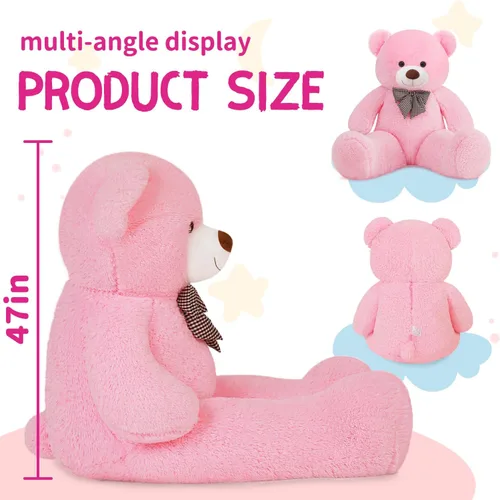 Miniatura 4 de Oso de peluche gigante de 47 pulgadas, animal de peluche marrón grande de 4 pies, oso de peluche de chocolate suave, regalos para novias, niños