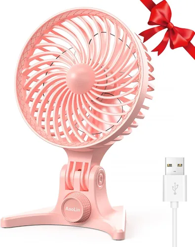 Miniatura 9 de AaoLin Ventilador de escritorio USB, ventiladores pequeños con velocidades variables CVT, flujo de aire de enfriamiento fuerte, portátil silencioso