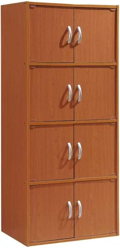 Miniatura 7 de Hodedah Estantería de 4 estantes y 8 puertas, haya