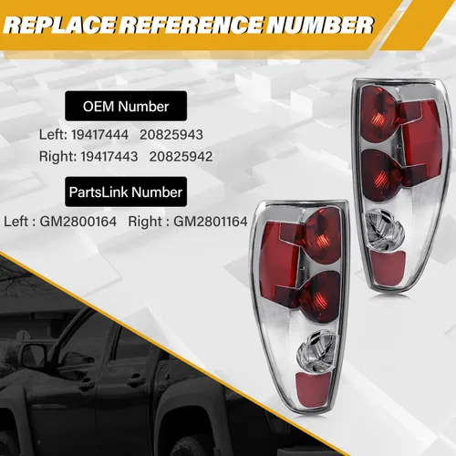 Miniatura 4 de Conjunto de luces traseras en par compatible con Chevrolet Colorado/GMC Canyon 2004-2012, repuesto de lámpara trasera de freno halógeno estilo OE