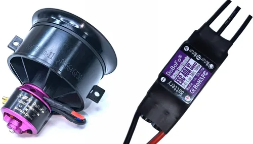 EDF 1.969 in 4S 4300KV 16.8V 11 aspas con 40A ESC, ventilador eléctrico con controlador de velocidad electrónico, motor de chorro RC, motor sin