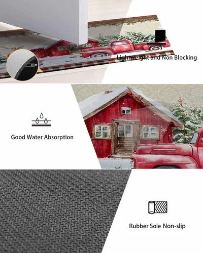 Miniatura 8 de Tapete de baño de Navidad para bañera, antideslizante, de secado rápido y absorbente, tierra de diatomeas, cocina, ducha, fregadero, lavable, muñeco