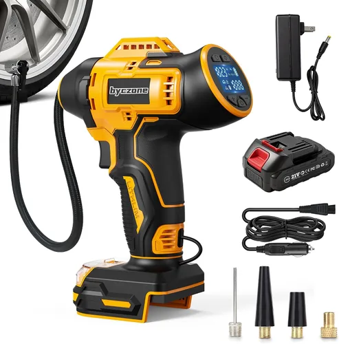 Miniatura 8 de Inflador de neumáticos compatible con batería MILWAUKEE de 18 V máximo, compresor de aire inalámbrico de 160 PSI con medidor de presión digital LCD