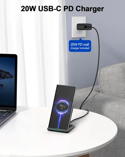 Miniatura 2 de NANAMI Cargador inalámbrico rápido con cargador de teléfono USB, soporte de carga certificado Qi con adaptador QC3.0 7.5W compatible con iPhone