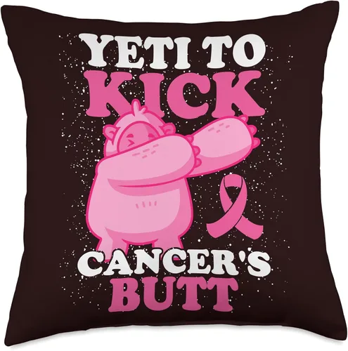 Miniatura 4 de Yeti to Kick Cancer's Butt Fight Cancer Quote Divertida almohada de apoyo familiar para el tratamiento de concienciación sobre el cáncer de mama, 16