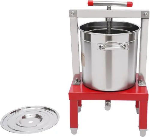 Miniatura 6 de Extractor manual de prensa de miel, extractor de prensa de miel de abeja grande de acero inoxidable con cesta de 448 onzas, máquina extractora
