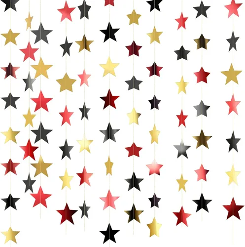 Miniatura 27 de Patelai Guirnalda de estrellas con purpurina 2026, decoración de graduación de 130 pies, pancarta colgante de estrella para fiesta, cumpleaños