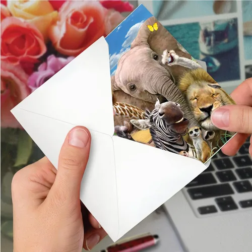 Miniatura 6 de NobleWorks - 1 divertida tarjeta de cumpleaños de animales con sobre - Bonita tarjeta para cumpleaños - Aquí está mirando el zoológico C6639FBDG-US