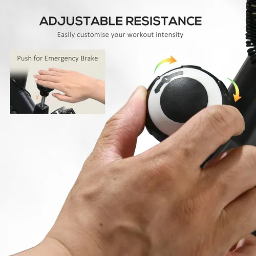 Miniatura 5 de Soozier Bicicleta estática, volante de bicicleta estacionaria interior, altura y resistencia ajustables, con monitor LCD, cómodo cojín de asiento