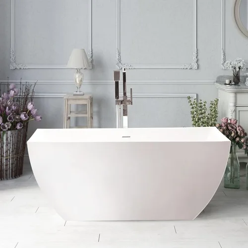 Miniatura 13 de Vanity Art Bañera independiente acrílica de 67 x 32 pulgadas Bañeras de mejoras para el hogar con diseño contemporáneo para remojar y bañarse