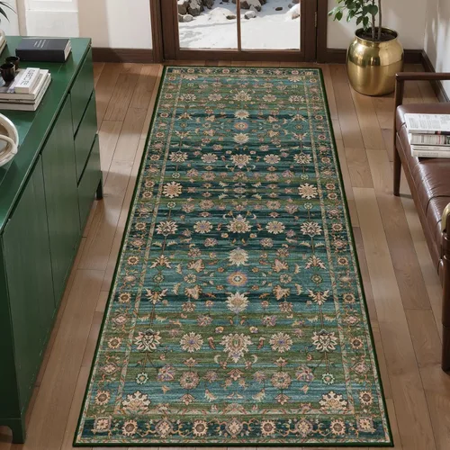 Miniatura 119 de Tangsoo Alfombra lavable para pasillo, antideslizante, 2 x 6 pies, estilo bohemio, floral, vintage, para entrada, suelo suave, para cocina, baño