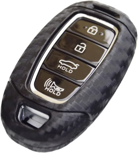 Miniatura 6 de Zorratin Funda para llavero de silicona de carbono + llavero para Hyundai Kona Azera Grandeur IG Elantra GT Santa Fe Veloster Venue 2018 2019 2020