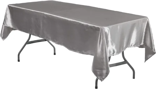 Miniatura 13 de YOUR CHAIR COVERS - Mantel rectangular de satén de 90 x 156 pulgadas - Manteles de mesa rectangulares de satén brillante blanco para mesas