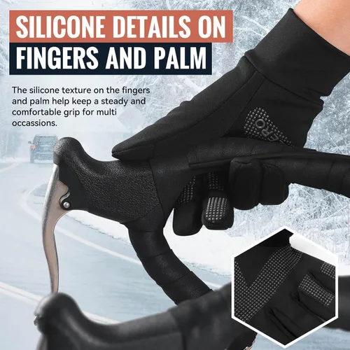 Miniatura 5 de OZERO - Guantes térmicos de invierno para hombres y mujeres, pantalla táctil, resistentes al agua, resistentes al viento, antideslizantes