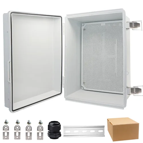 Miniatura 27 de Caja eléctrica impermeable, caja de conexiones IP67, pestillo de acero inoxidable, cubierta transparente con bisagras, carcasa para proyectos