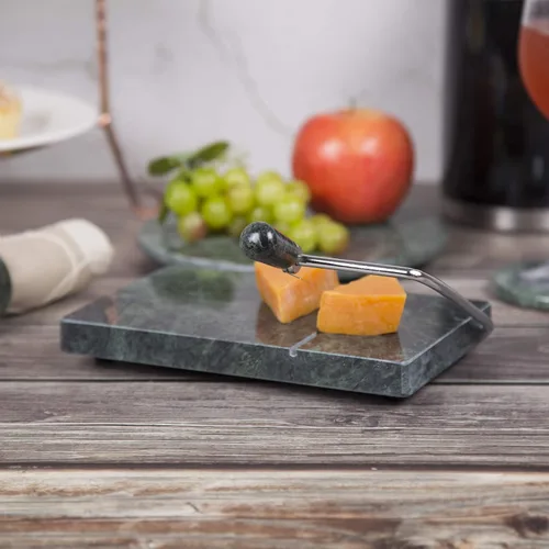 Miniatura 26 de Creative Home Cortador de mantequilla de queso de mármol champán natural, 5 pulgadas de largo x 8 pulgadas de ancho, beige