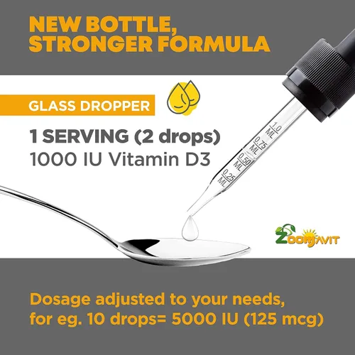 Miniatura 2 de Gotas de vitamina D para bebés, gotas de vitamina D para bebés, 1000 UI, 2 onzas líquidas, vitamina D3 orgánica con fórmula de máxima absorción