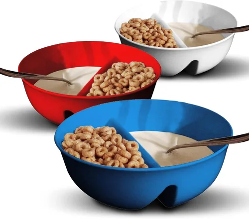 Just Solutions Crunch - Cuenco para cereales antiempañamiento, mantiene los cereales crujientes, sin BPA, apto para microondas, helado, cobertura,