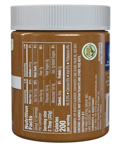 Miniatura 3 de MaraNatha Mantequilla de almendras cremosa natural, sin revuelta, tarro de 12 onzas